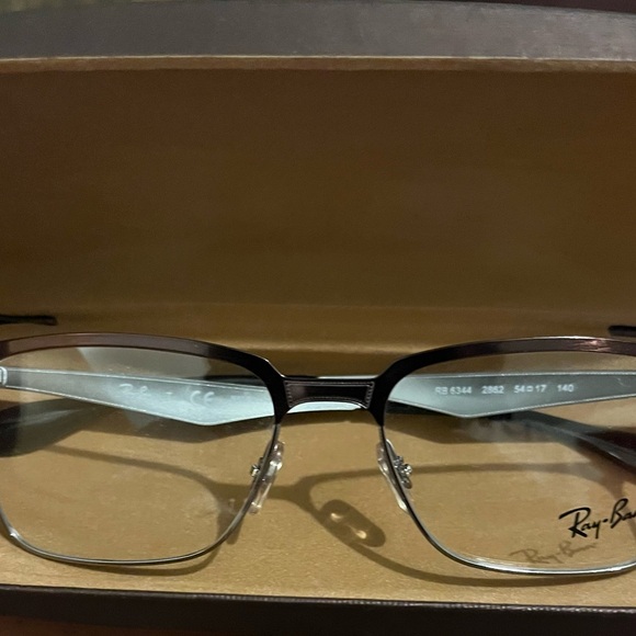 Ray-Ban Accessories - Unisex stylish limited Ray-Ban Silver and Brown Semi-Rimless Glasses